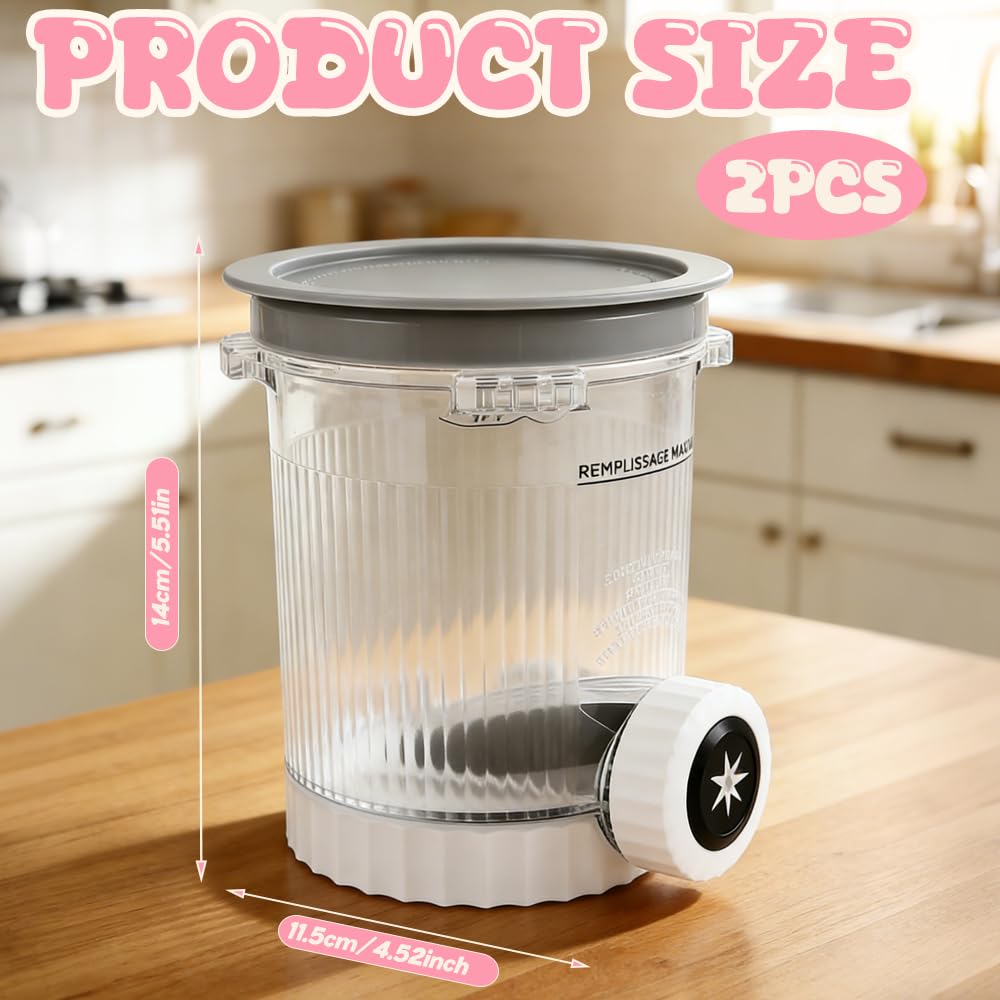 2 Stück Creami Behälter für Swirl, Creami Swirl Kompatibel mit NC700 NC701Eu Serie, Becher Eismaschine Zubehör 500ml Bpa-Frei und Spülmaschinenfest（Grau）