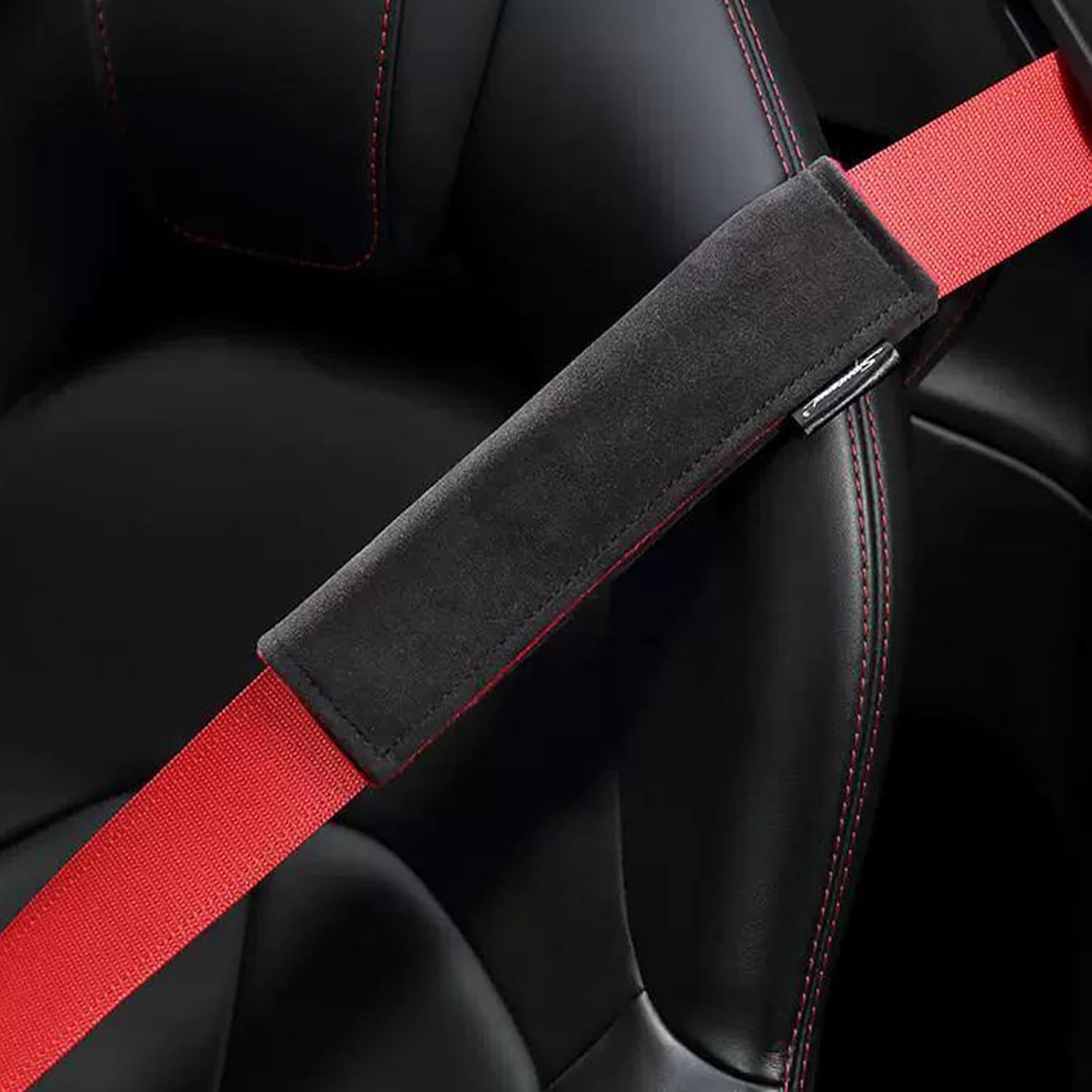 2 Pcs Car Seat Belt Pad for Mercedes Benz GLE SUV/Coupe 250d 300d 320 350 350d 400 400d 450 500 58 Easy to Use Clean Harness Pads,Stylish Convenient Seatbelt Protector,F