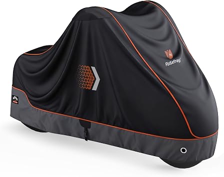 Motorcycle Cover,Waterproof Outdoor Cover for Motorcycle,All Season Protection with Night Reflective Lock Holes Storage Bag, Fits Up to 86.6" Motorcycle Universal Vehicle Blkorg