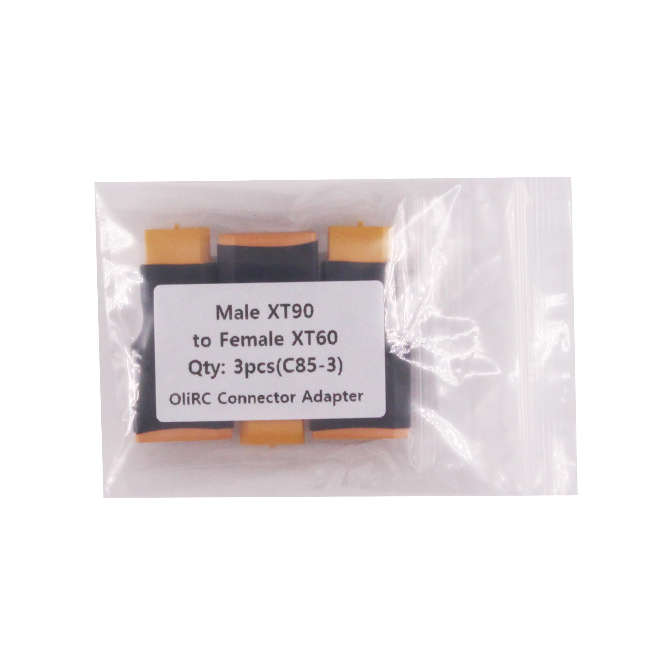 OliRC 3-Pack XT90 Male To XT60 Female Connector Adapters - For LiPo Batteries, Quadcopters & ESCs
