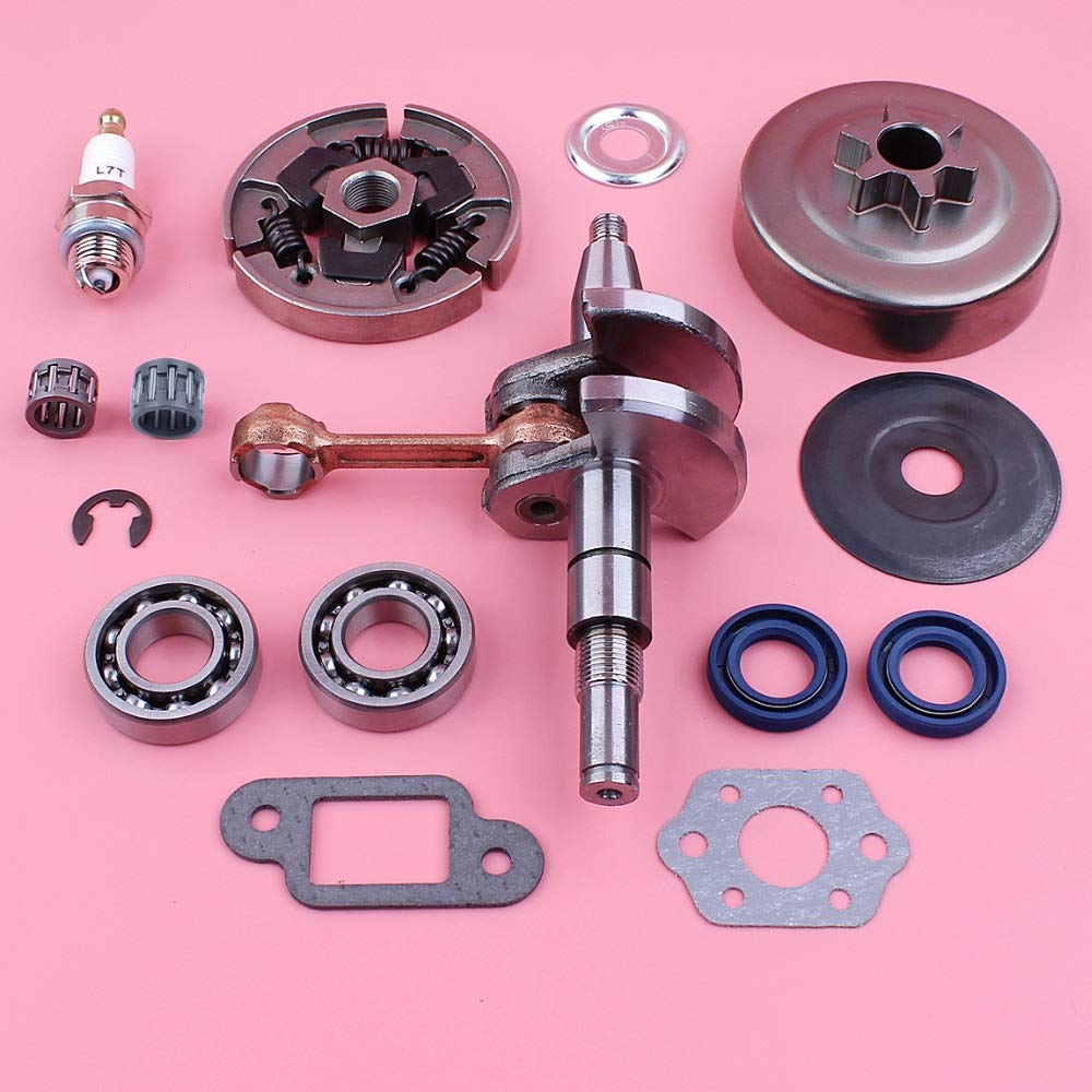HAOHAO Montaje del Tambor de Embrague del cigüeñal Cigüeñal Compatible with Stihl MS180 018 MS 180 Que Contiene el petróleo Arandela de Sellado de Juntas de la Motosierra Repuesto