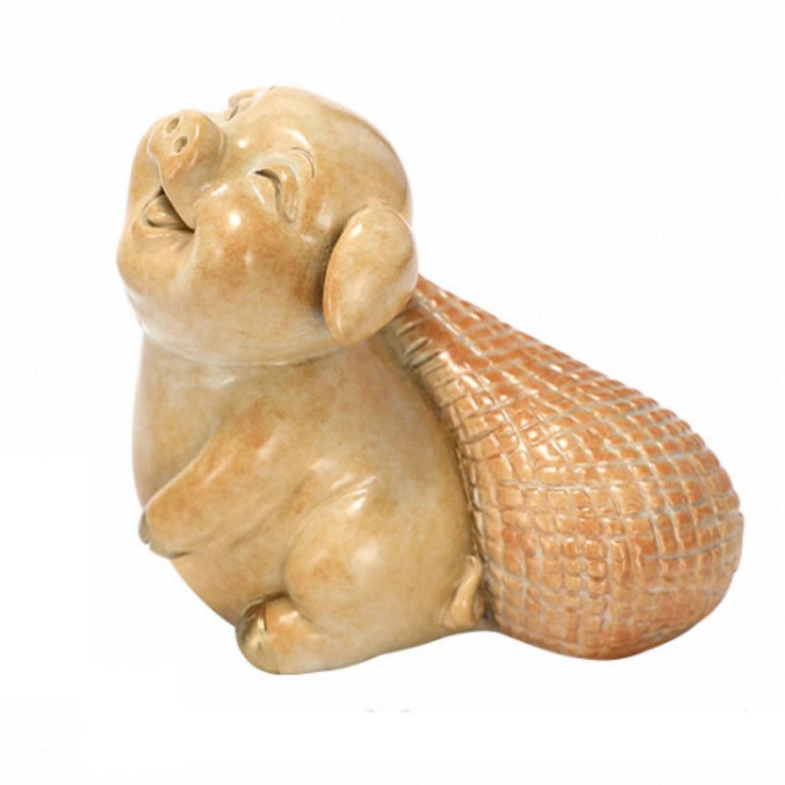 Baoblaze Escultura de Escritorio de Latón Figura Estatua Adorno Decorativo Bronce Pulido Tacto Suave Brillo Compacta Adecuada para Estudio Profesional, Cerdo Pequeño