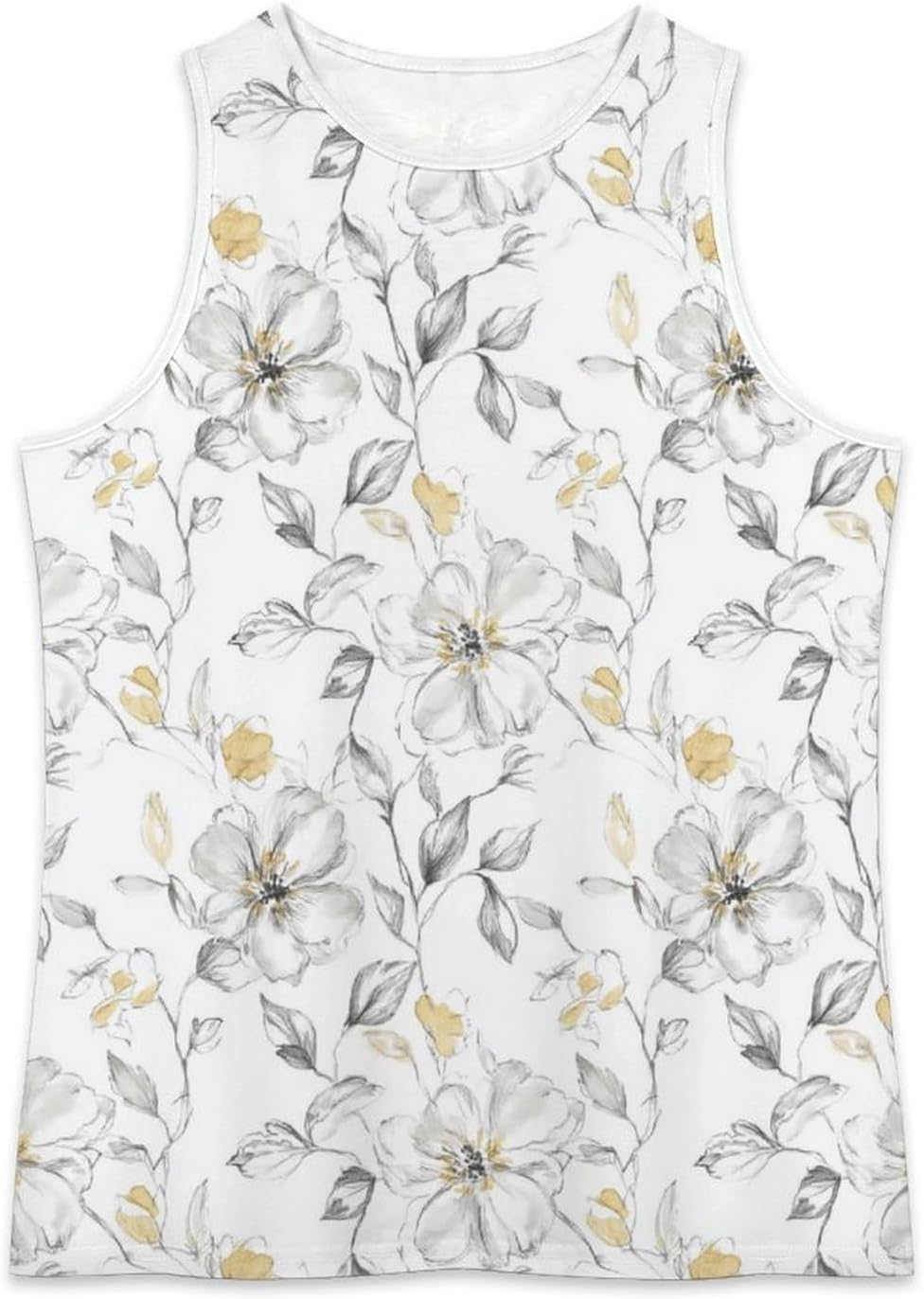 Flower Tank Top for Women Novelty Crew Neck Oversize Vintage Outdoor Sleeveless Blouses for Women image 3
