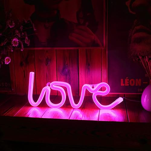 Miniatura 2 de Paneles de luz LED inteligentes LOVE Control remoto lámpara de neón con cinturón de letra lámpara de corazón para habitación de niña, lámpara