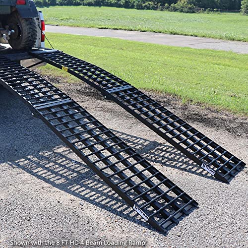 Titan Ramps 8 Ft Hd 4 Beam Arched Utv Loading Ramps, Pair Black Aluminum Folding, Rated 1500 Lb Each, All Terrain Portable, Safety Straps Included #TOP5
