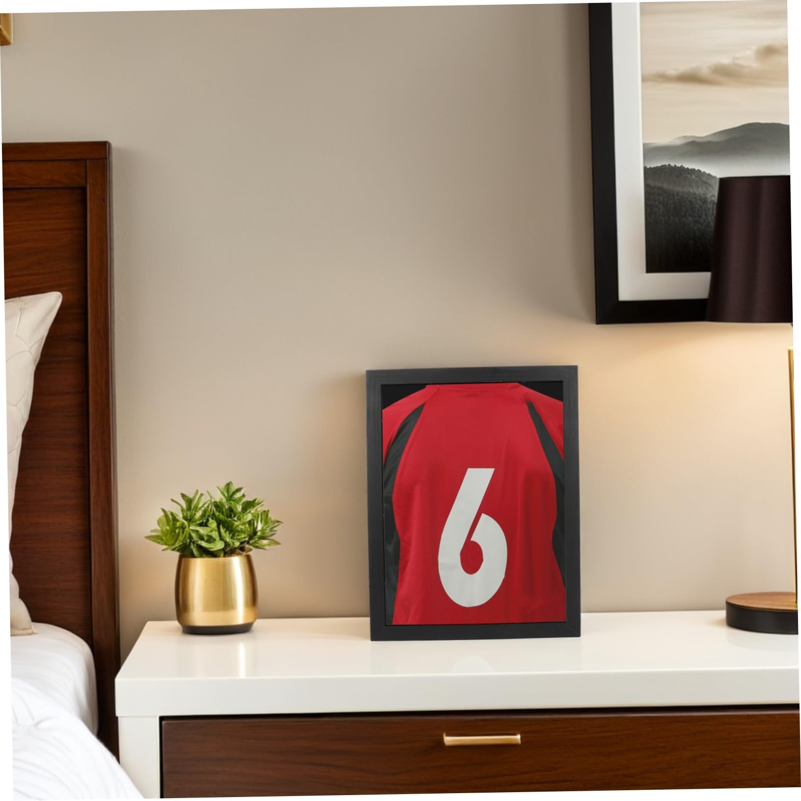 UKCOCO Marco de Uniforme Deportivo de Madera 14x18 Negro para Camisetas | Caja de Sombra para Montaje en Pared, Formato Cuadrado, Exhibición de Coleccionables y Honores de Equipo