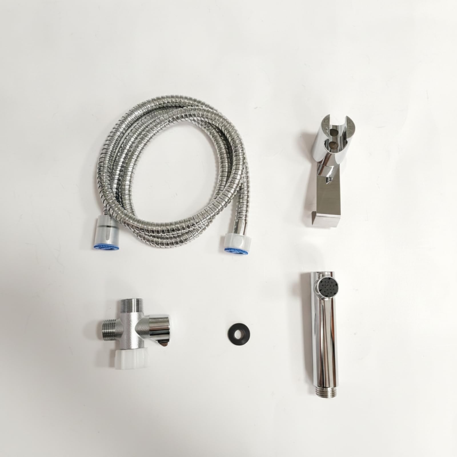 Doccetta con Supporto Alta Pressione | In Acciaio Inox, Doccetta con Valvola di Controllo, Resistente Corrosione, per Bagno