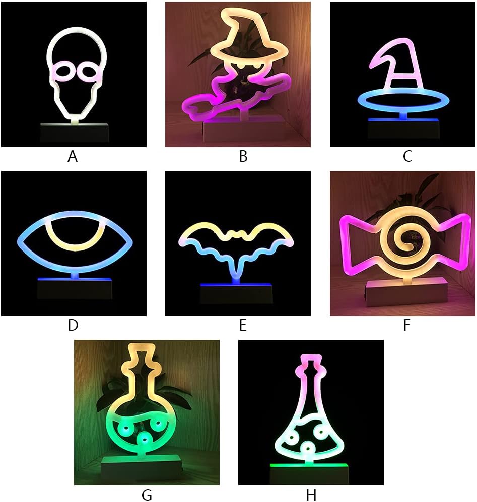 CPYGMXI Halloween Decoration LED Light Witch Hat Candy Night Light Party Ornaments Lamp for Bedroom Coffee Decor Lighting Skull Lamp