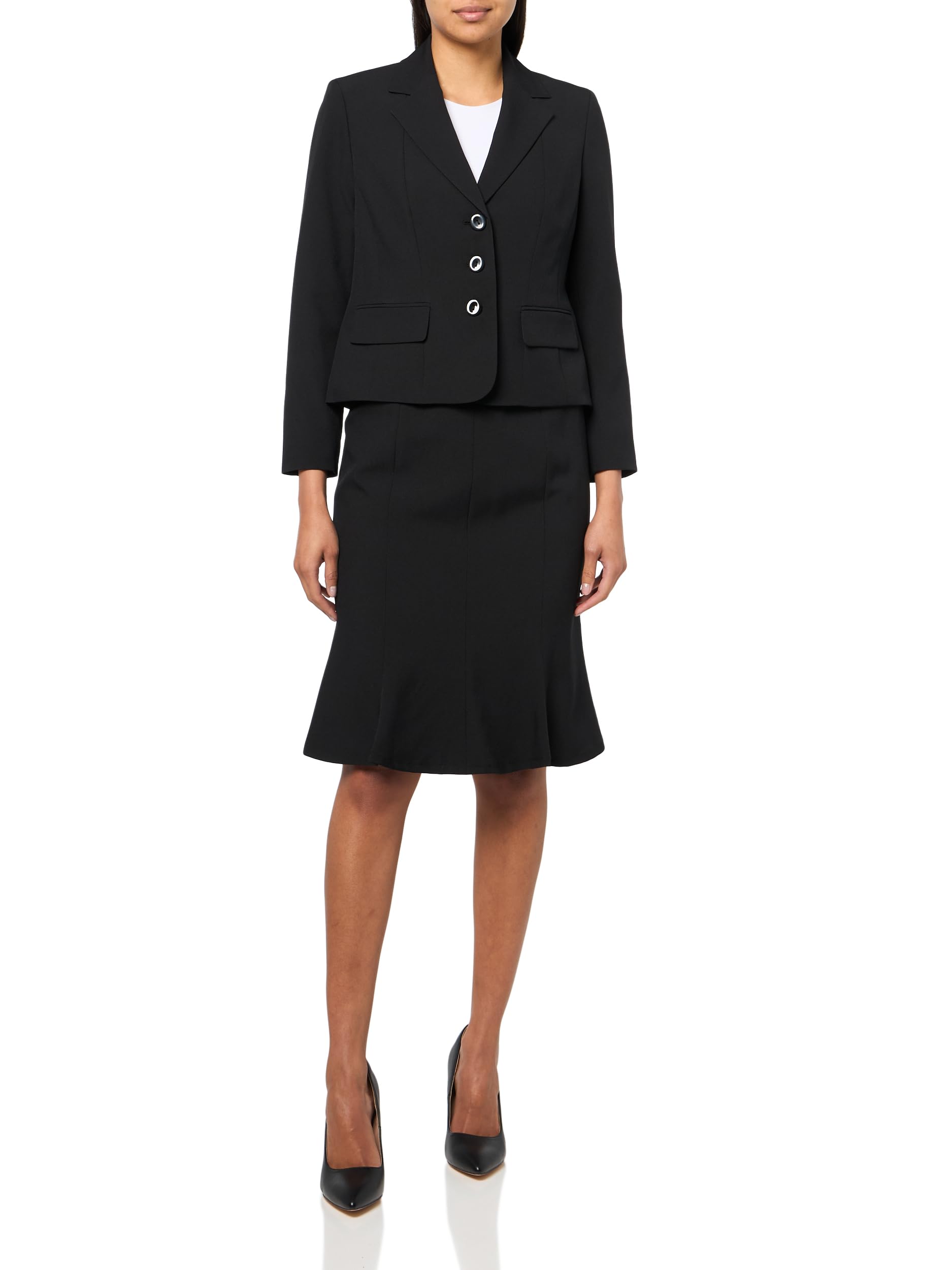 Le Suit Womens Jacket Skirt Suit