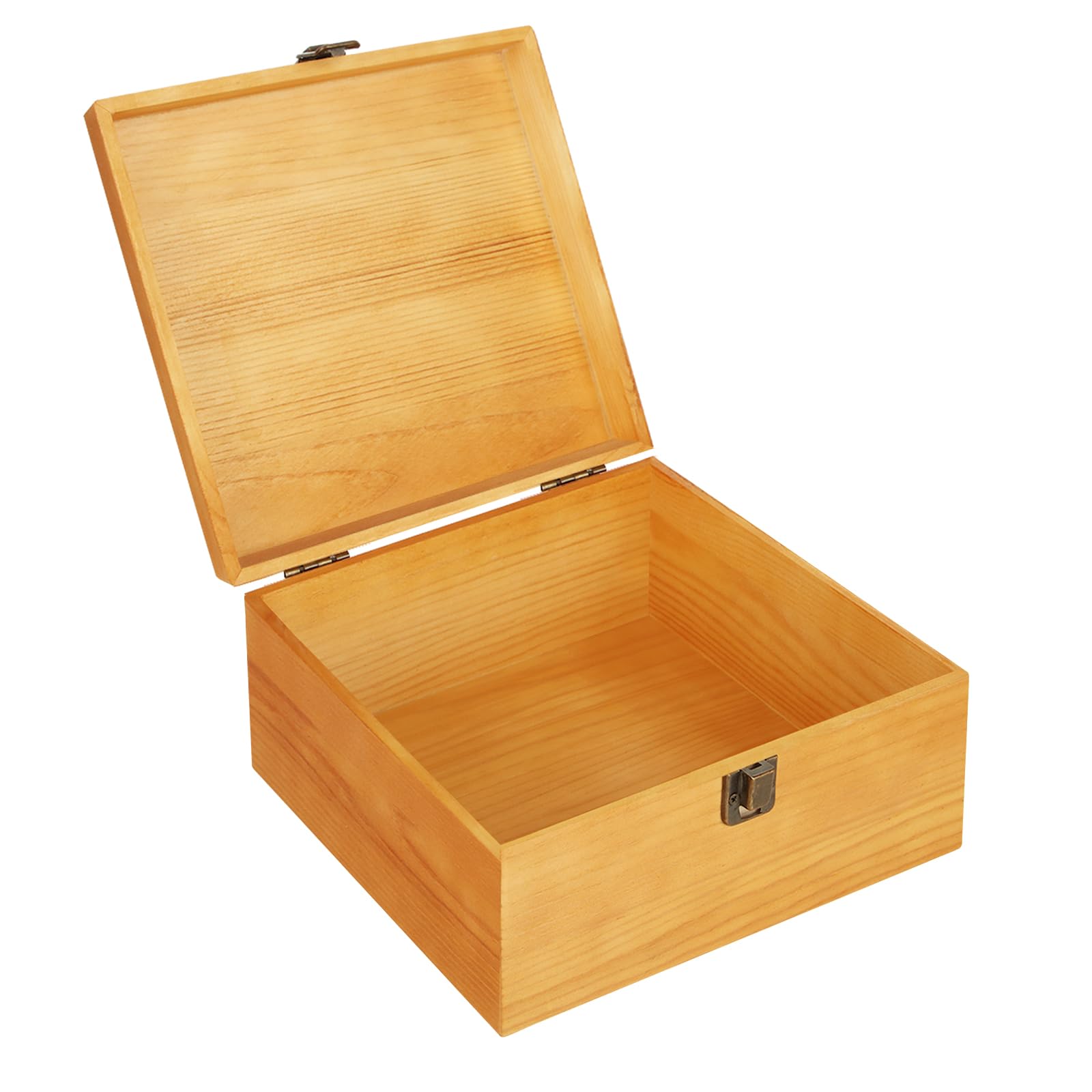 Amazon.co.jp: ABuff 木製ボックス 蝶番付き蓋付き 大型木製収納