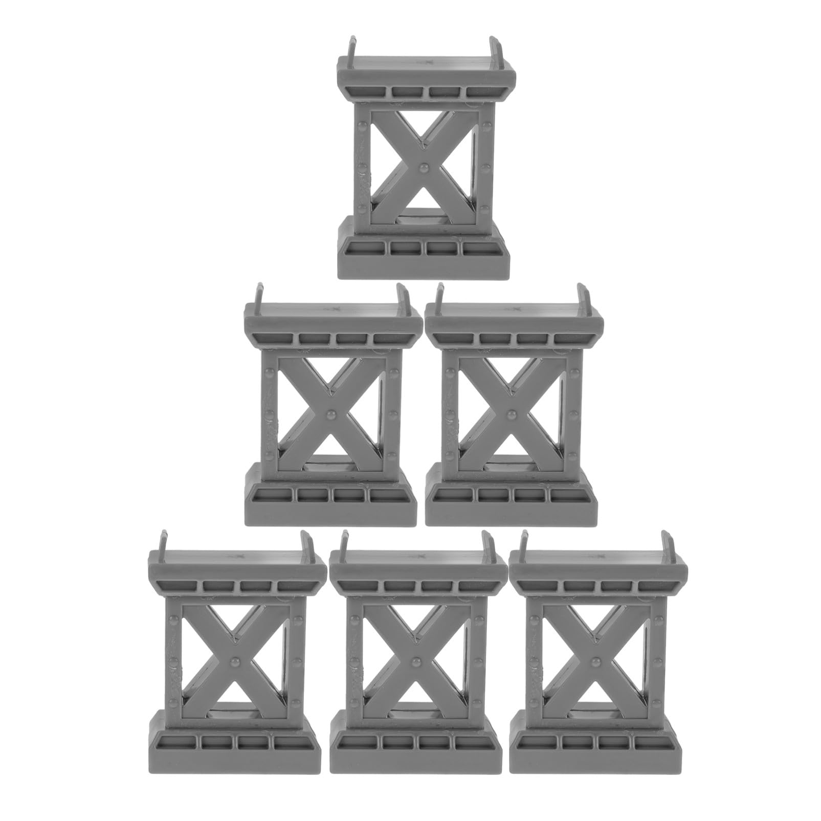 WEKAMOS Plastic Train Bridge Support Risers Sturdy Construction 6pcs and Improved Hands-on Ability for Boys and Girls Birthday for Wooden Railway Accessories Model Train Tracks