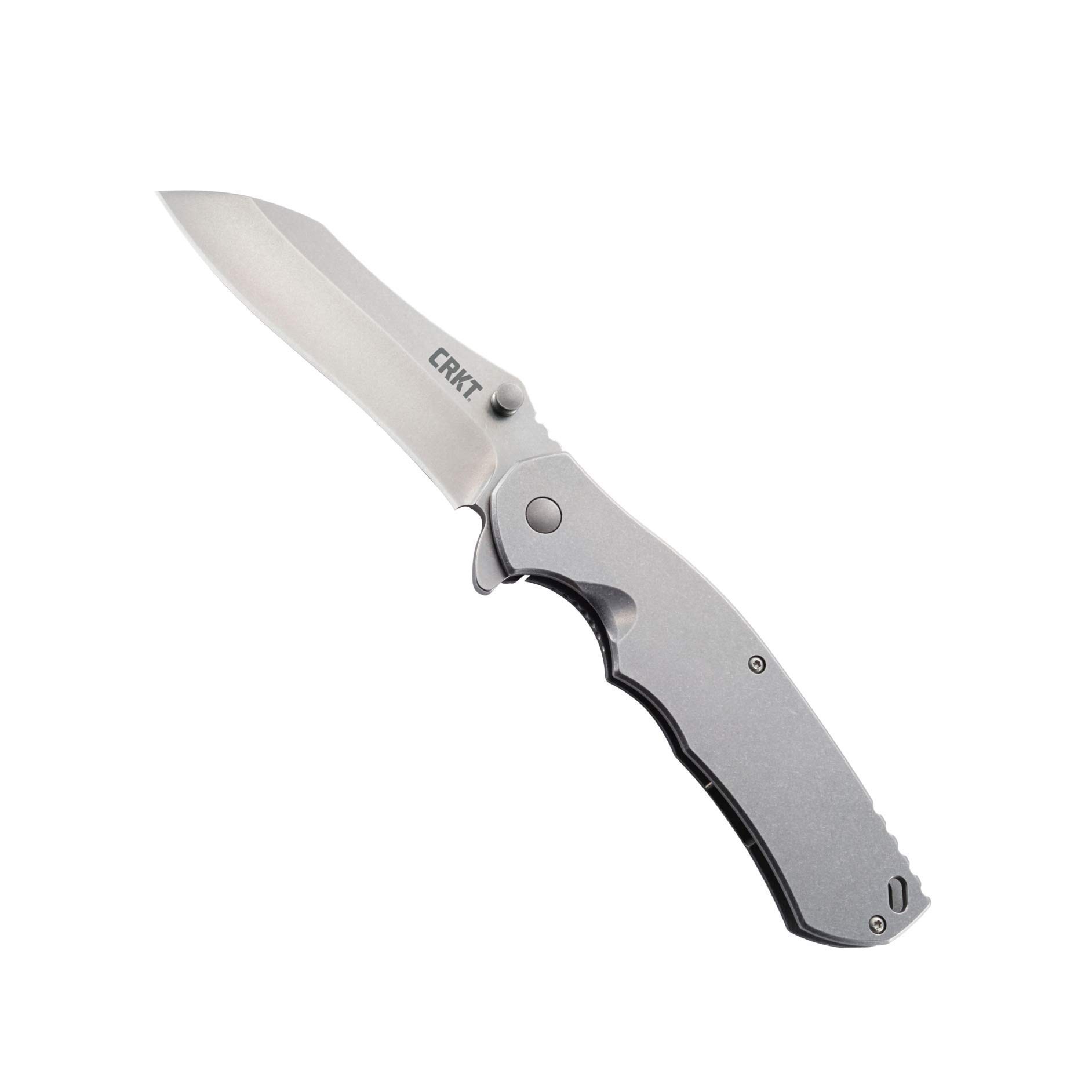CRKT RASP Folding Pocket Knife: Plain Edge Folder with Frame Lock, Everyday Carry Folded Knife, Flipper Opening, and Stone Wash Finish 2081