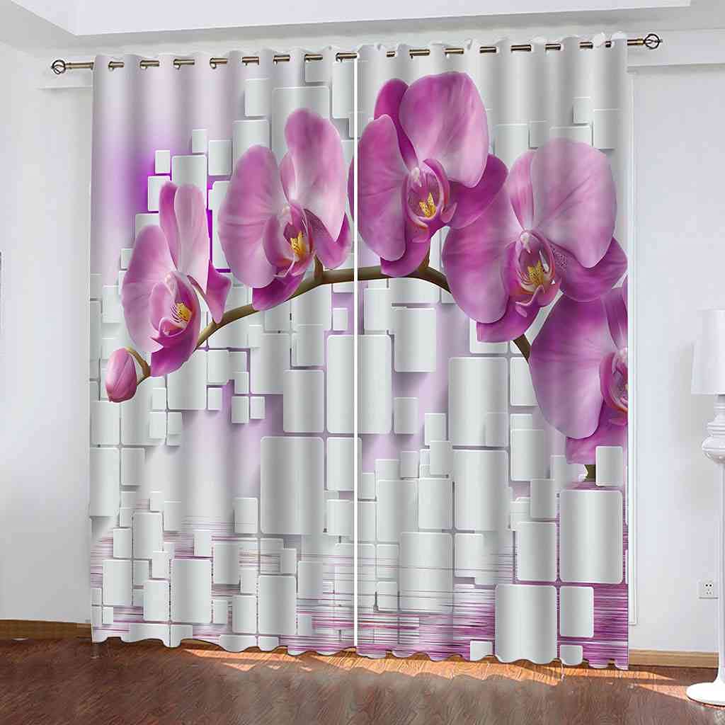 Rideaux occultants pour chambre d'enfant et salon au design violet