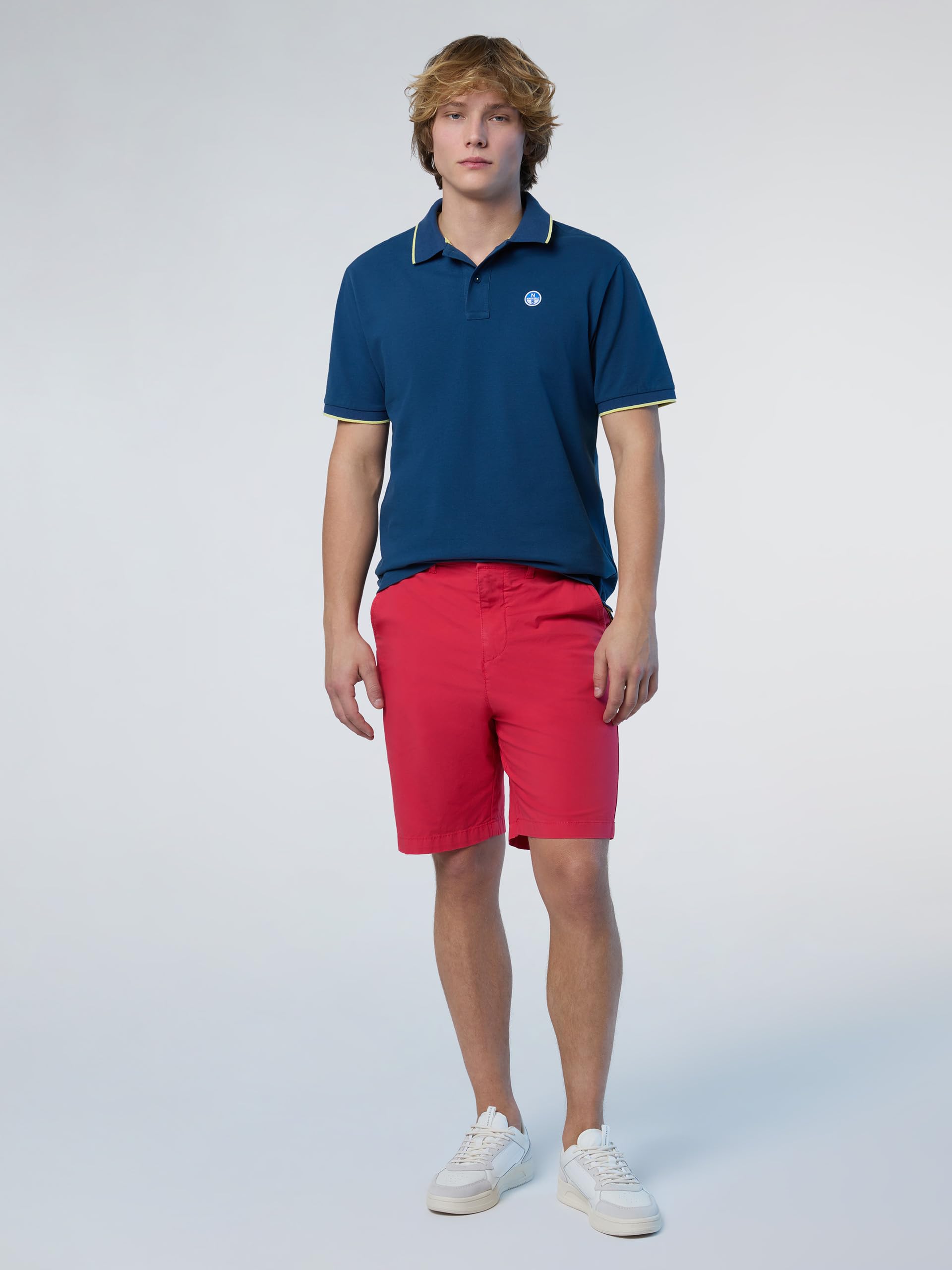 NORTH SAILS Polo Uomo in piqué di Cotone Organico con Dettagli a Contrasto