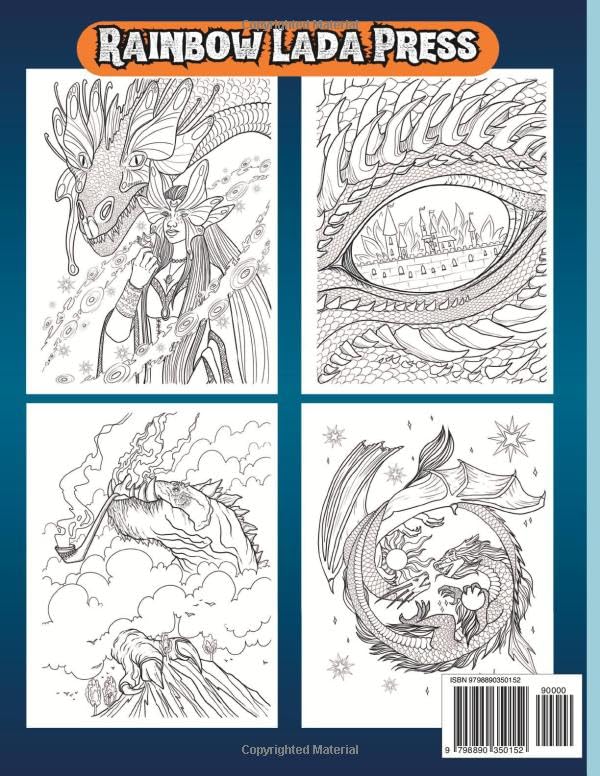 Miniatura 2 de The Dream World Of Dragons Coloring Book 40 Unique Hand-Drawn Magical and Fantasy Designs