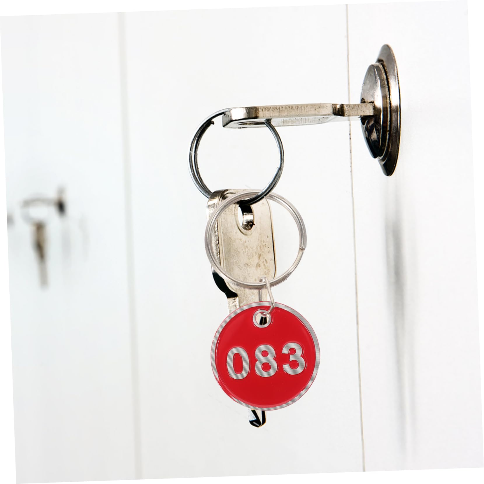 Targhette Numerate Rosse 100 Pezzi in Lega di Alluminio Chiavi per Organizzare e Conservare per Chiavi e Carte in Hotel e Ristoranti
