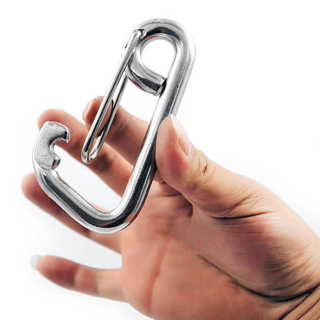Karabinerhaken, 304 Edelstahl, 100 mm, 10 Stück