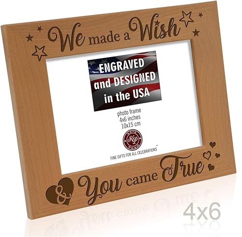 Miniatura 6 de KATE POSH - We Made a Wish & You Came True - Marco de fotos de madera natural grabado, regalos para nuevos bebés, nueva mamá, nuevo papá, regalos de