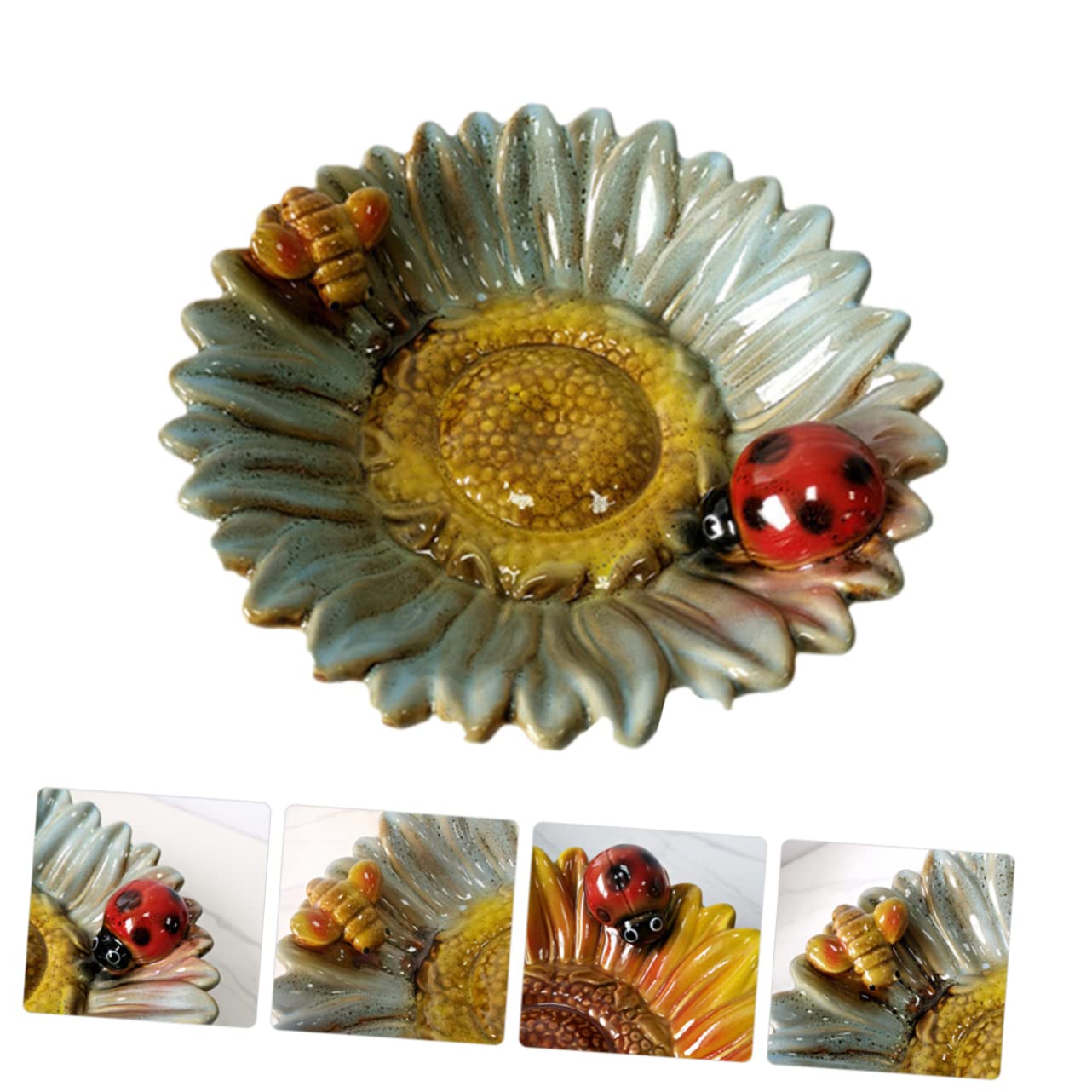 Jabonera Forma de Flor para Baño y Mesa de Cerámica | Decoración de Encimera, Uso Multipropósito, Fácil de Limpiar Buena Capacidad de Carga