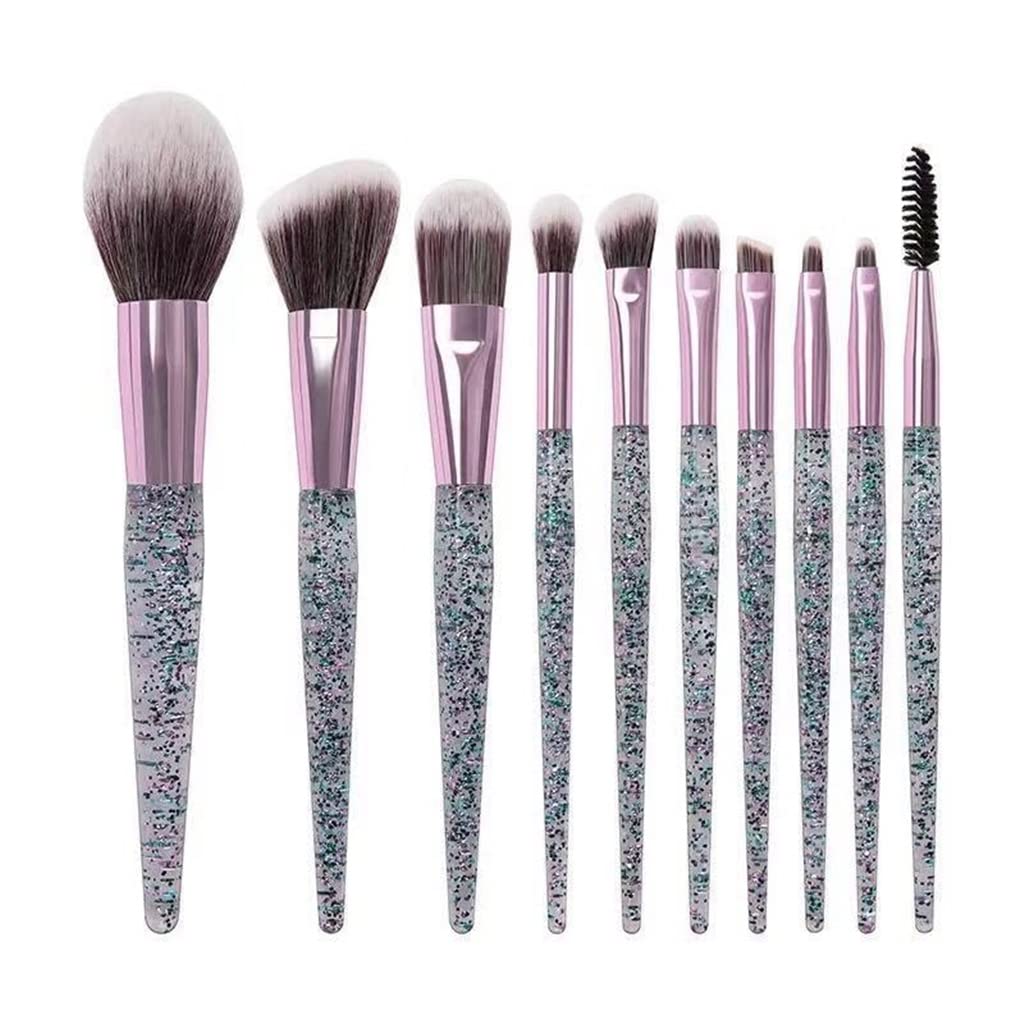 10 Teile/Satz Kristall Glitter Make-Up Pinsel Set Pro Foundation Pinsel Blending Concealer Make Up Pinsel Set mit Tasche