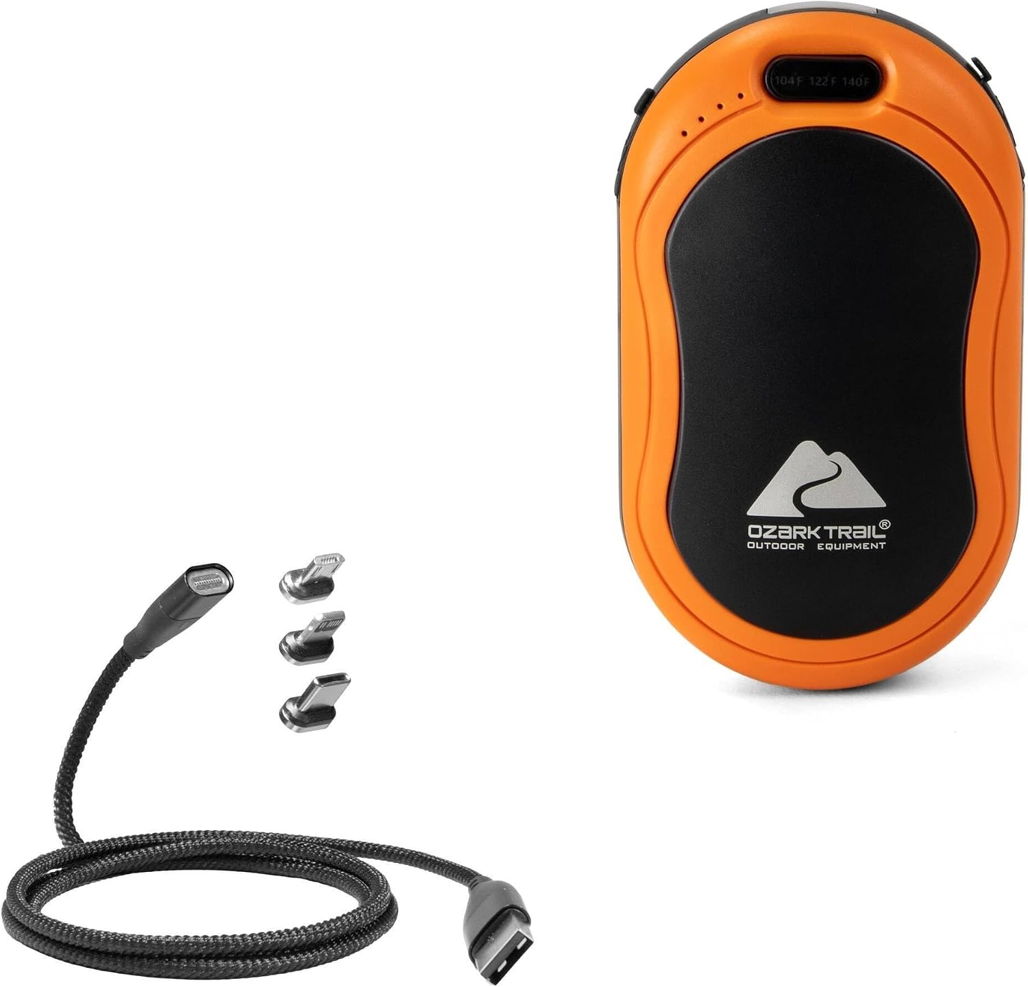BoxWave Cable Compatible with Ozark Trail Rechargeable Hand Warmer - MagnetoSnap PD AllCharge Cable (100W), Magnet Charging Braided USB Type-C Micro - Jet Black