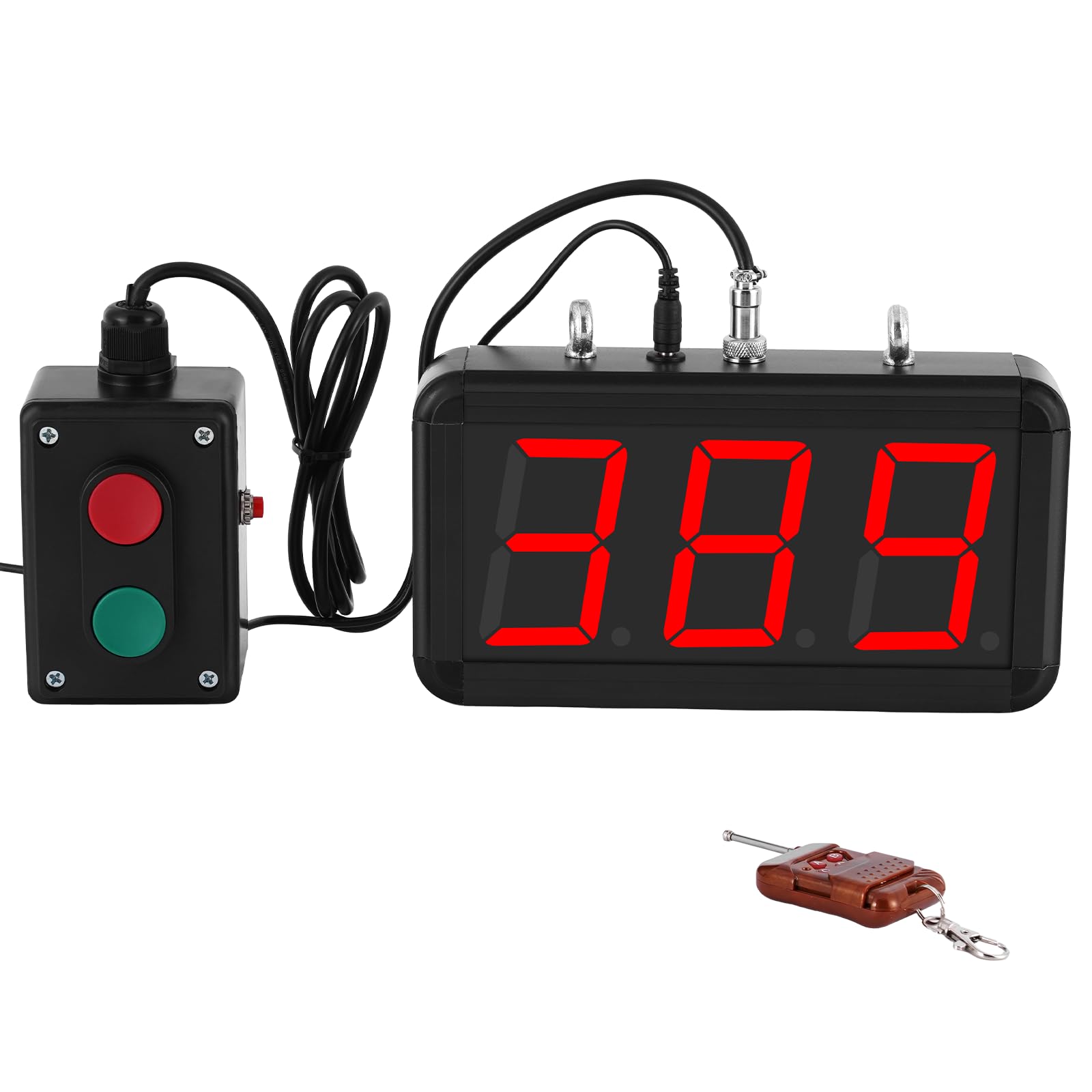 JIAWANSHUN Compteur de tours numérique de 10,2 cm, compteur électronique avec écran LED à contraste élevé, comptage haut/bas et valeur initiale personnalisée, cadre en aluminium durable pour les