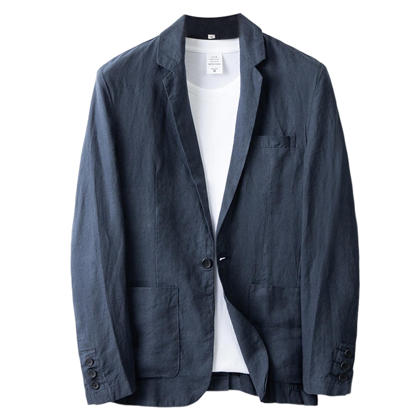 GIBZ Traje Chaqueta Hombre Blazers Casual de Negocios de Un Botón de Solapa con Bolsillos Corte Holgado