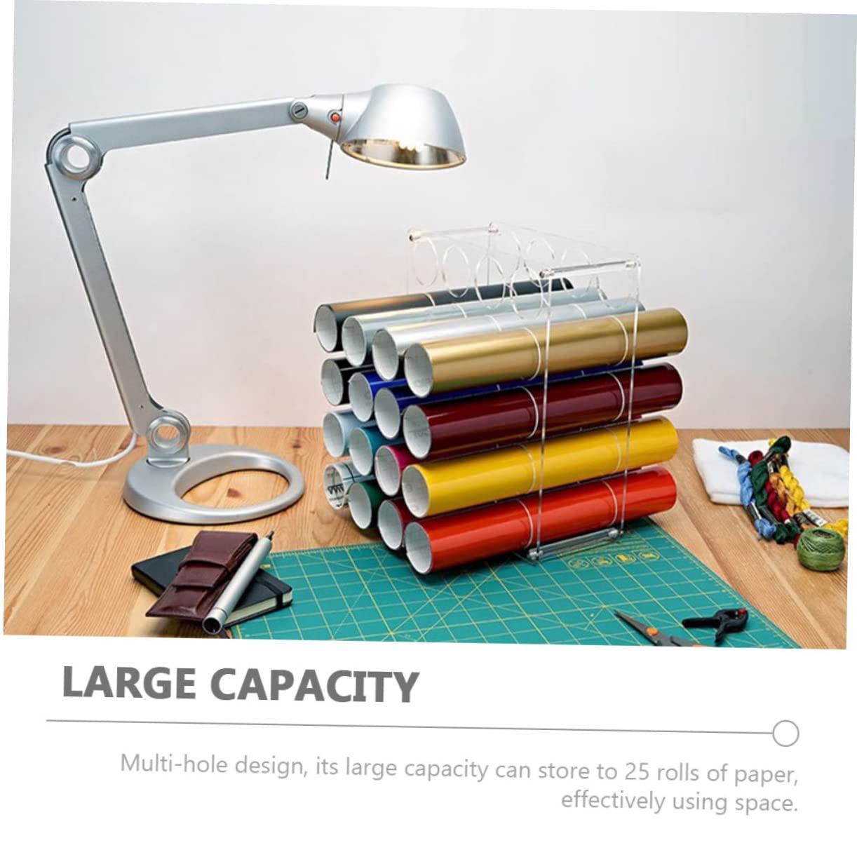 STOBOK Portarotolo in Vinile in Acrilico, Organizzatore Compatto a 25 Fori per Conservare e Proteggere Pezzi, per Parete e Studio