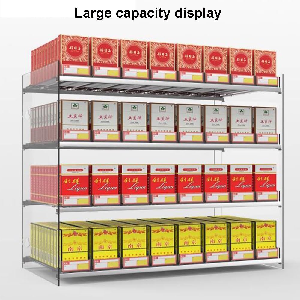 Dispenser di sigarette self-service con pulsante automatico per bancone e porta caramelle da parete, ideale per supermercati, trasparente, 68,5 x 29 x 44,7 cm