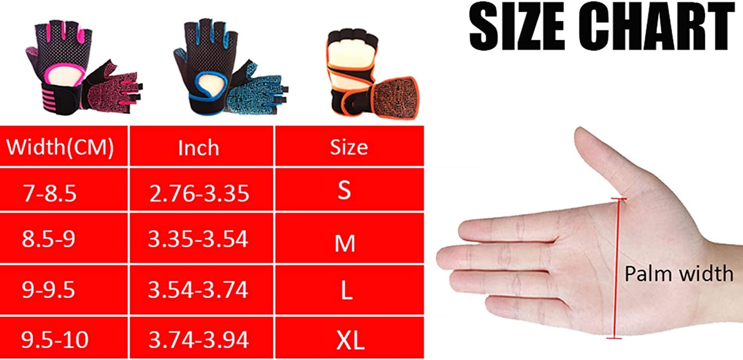 Guantes de Gimnasio con protección Completa de la Palma, Guantes de Entrenamiento físico, Guantes Antideslizantes para Levantamiento de Pesas, Guantes multideportivos (Negro Naranja XL)