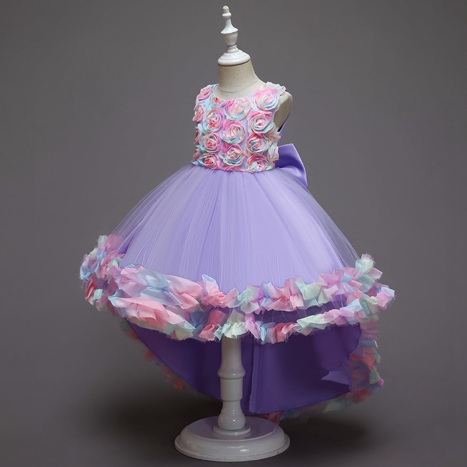 Vestiti Di Carnevale Per Bambina, Vestito floreale senza maniche per bambine, gonna tutù a strati per feste e celebrazioni