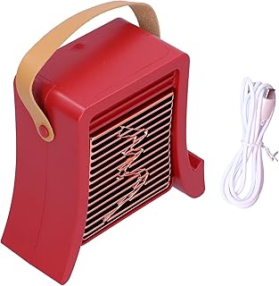 Wentylator Nawilżający LED, Przenośna Chłodnica Powietrza do ładowania Mini USB Cichy Chiński Styl Osobisty Wentylator Chłodzący do Sypialni Biuro Mały Pokój(czerwony)