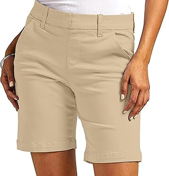 Bermuda Shorts for Women 2025 Fashion Straight Leg High Waisted Chino Shorts with Pockets Summer Vacation Outfits