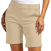 Bermuda Shorts for Women 2025 Fashion Straight Leg High Waisted Chino Shorts with Pockets Summer Vacation Outfits