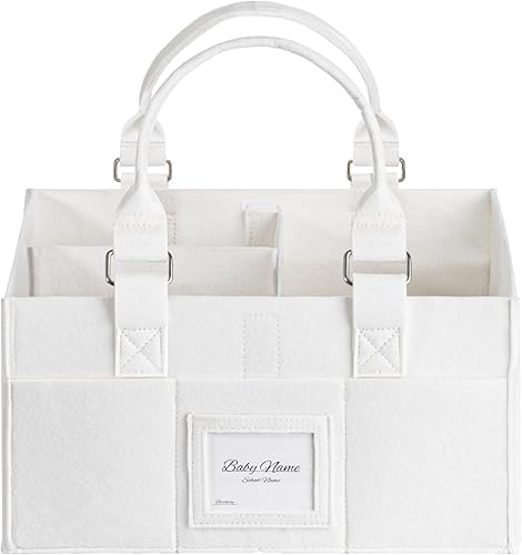 Organizador de pañales para bebé para niños o niñas esenciales de recién nacido, artículo imprescindible para guardería, blanco, grande