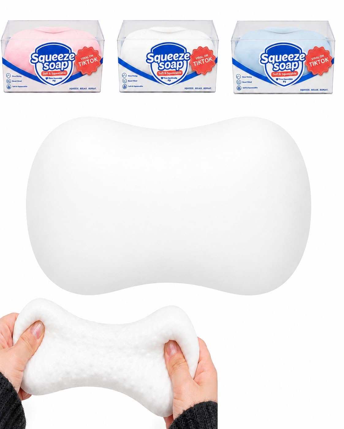 Crunchy Potato Squishy ASMR Bead Filled Realistic Food Stress Ball Squeeze Moldable Slushy Asmr Realistic Taba Handmade Non Rebound Sticky Silicone Dessert Adults Party Favor (White Soap, 1PCS) — image 1