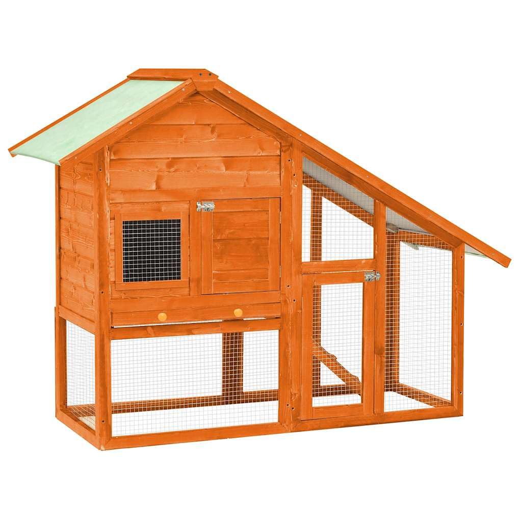 vidaXL Conejera Gallinero Ponedero Rústica Caseta Casa Jaula Conejo Mascota Roedor Animales Pequeños Choza de Pollo Madera Maciza de Abeto