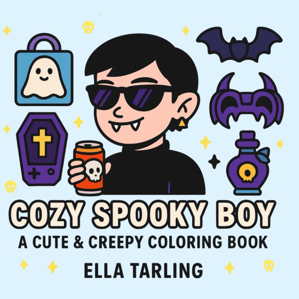 Cozy Spooky Boy: A Cute & Creepy Coloring Book for Kids and Adults - 40 Hygge-Inspired Bold & Easy Pages (Cozy Spooky Coloring Books)