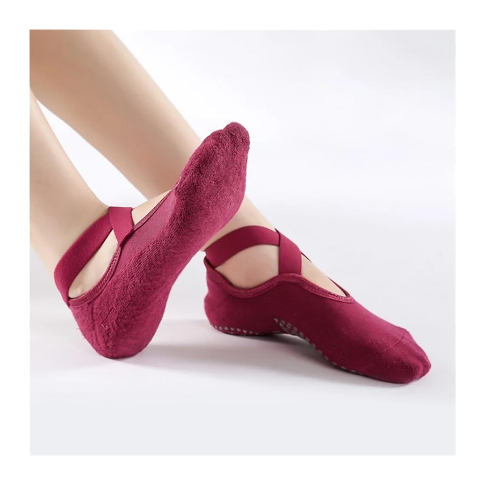 Calcetines de Yoga for Mujer Vendaje Antideslizante Transpirable Pilates Ballet Danza Medio Dedos de los pies Adecuado para Yoga, Danza, Deportes, Fitness(Skin Tone)