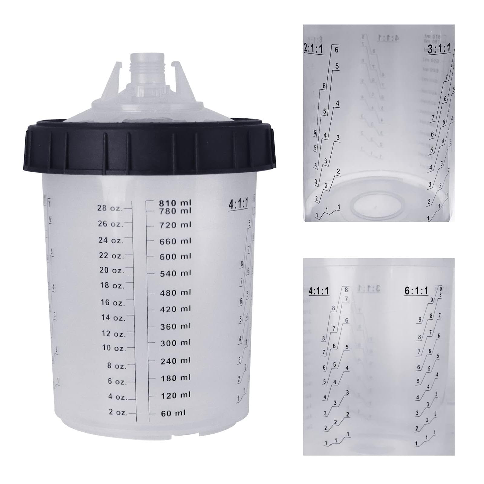 Vasos Mezclar Pintura - Vasos Para Mezclar Pintura Con - Kit De Taza | Pulverizadora De Pintura Portátil De 50 Piezas | Revestimientos Simples Para Vasos De Pulverizador De Pintura Con Tapones,
