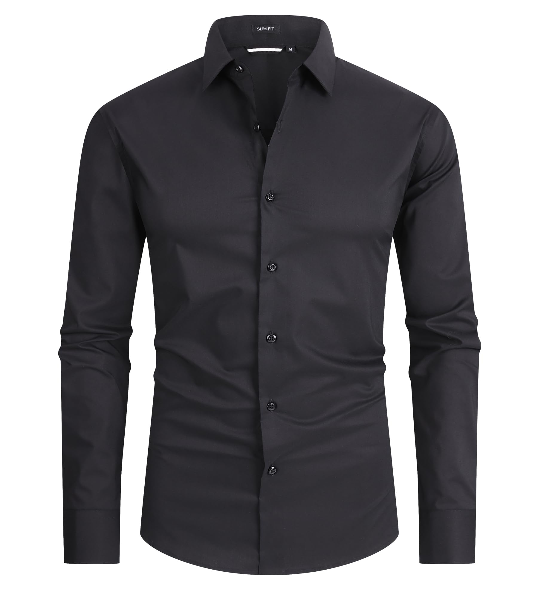 Alex Vando Mens Dress Shirt Easy Care Slim Fit Long Sleeve Cotton Stretch Button Down Shirt