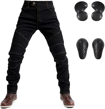 LOMENG Motorcycle Riding Pants Motocross Motorbike Jeans Pants All Season with CE Removable Armored for Men
