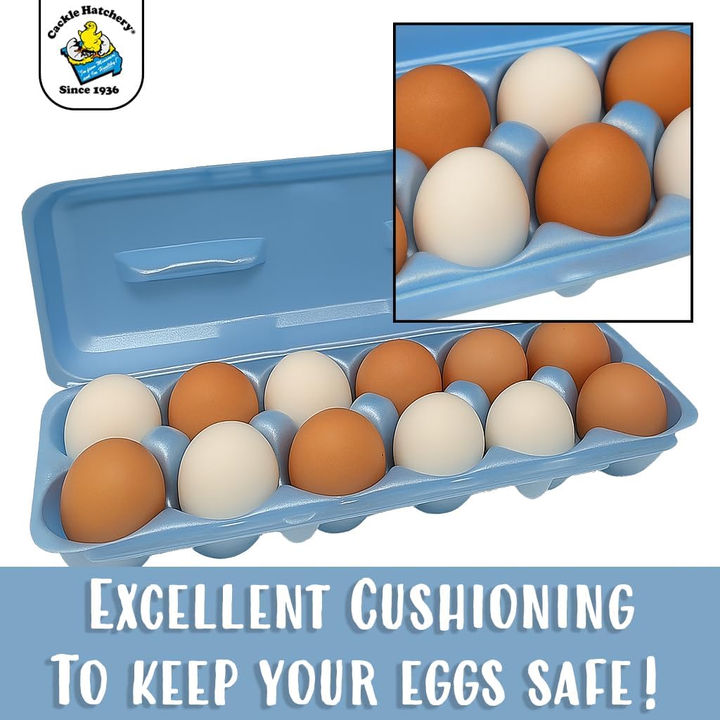 Cackle Hatchery Foam Egg Cartons for Chicken Eggs Holds 1 Dozen Eggs (Assorted, 50pk)