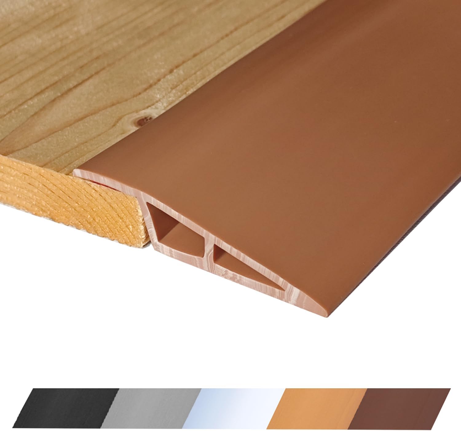 1/2" to 3/5" Height Threshold Ramp - Rubber Threshold, Floor Transition Strip, Wheelchair Ramp, Door Strip, Carpet to Tile Strip (Black, 80 inches)