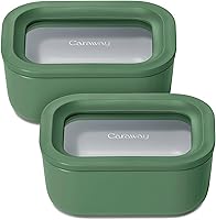 Vista 44 de Caraway Set de 2 piezas de recipientes de vidrio para almacenamiento de alimentos - (2) recipientes de vidrio de 1.75 tazas - Vidrio recubierto