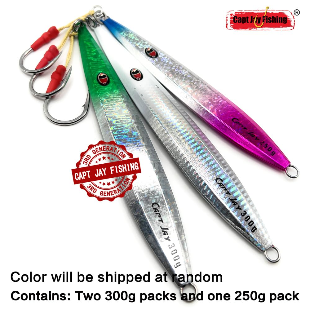 Capt Jay Fishing Saltwater jigs Speed Jigging Slow Jigging Pitching Lures, Vertical Jigging Artificial Lures Jigging Lure Fishing Jiggs