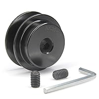 Vista 3 de Zeberoxyz AK20 - Poleas de banda de ranura única, 2.0 pulgadas de diámetro exterior de 1/2 pulgada de diámetro interior de banda en V para correa