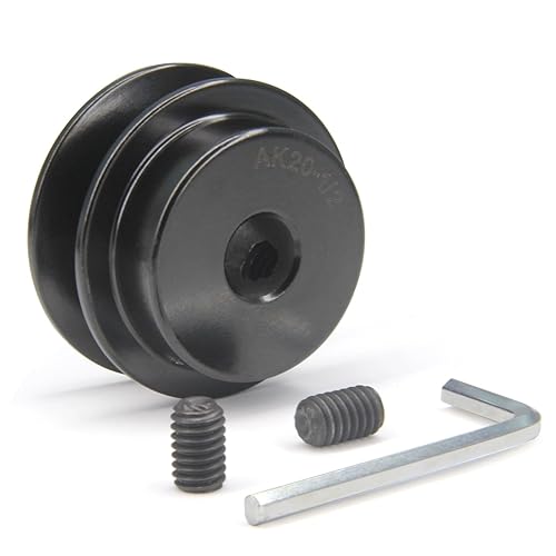 Miniatura 54 de Zeberoxyz AK28 - Poleas de banda de ranura única, 2.8 pulgadas de diámetro exterior de 5/8 pulgadas, polea de correa en V de hierro fundido