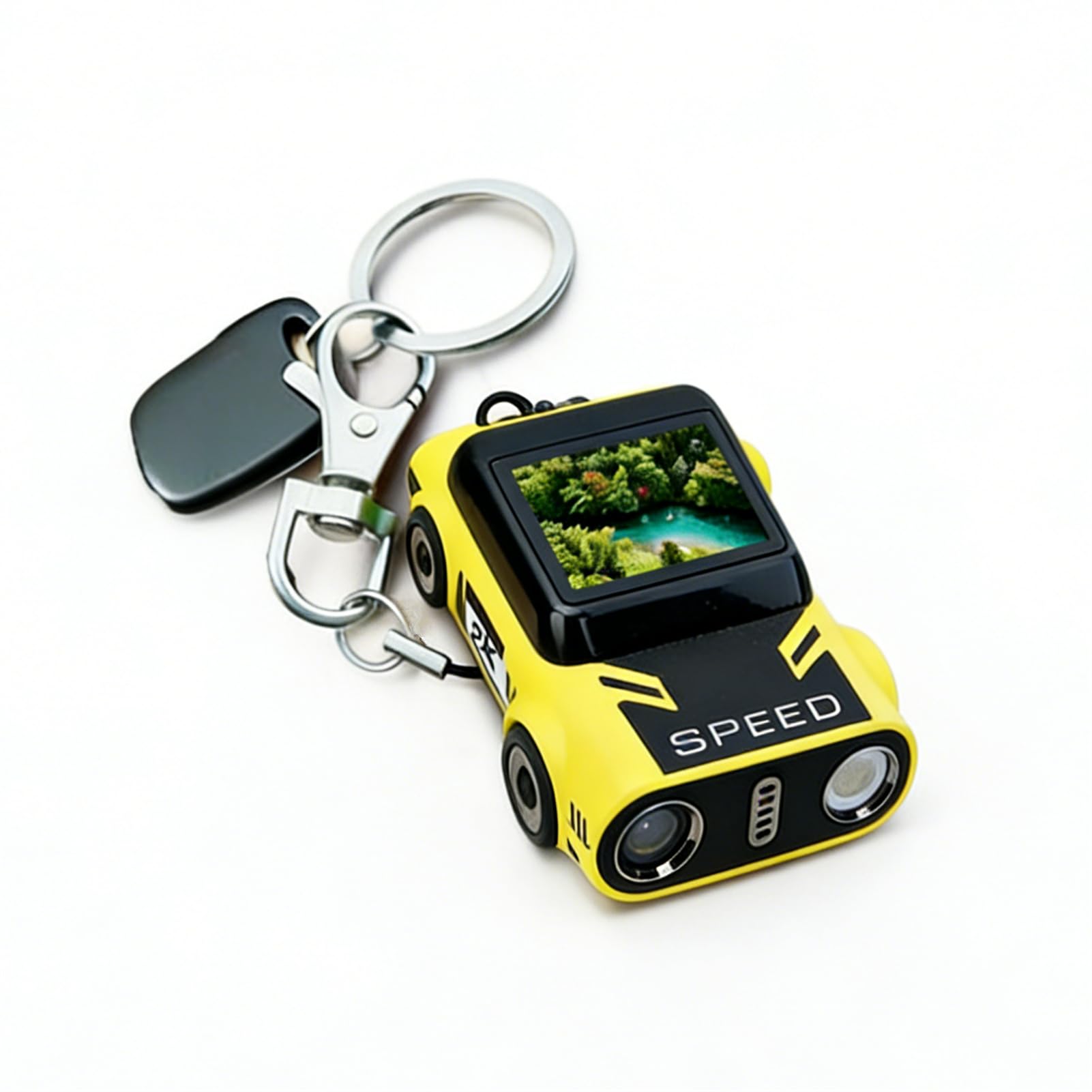 pomya mini keychain digital camera, 2k car shaped pockets size mini camera with 0.96 inch color screen, wide angle lens, video recorder with long battery life for travel, party vlog