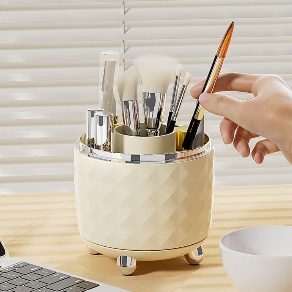 Stifteköcher Stifte Halter 360° Drehbarer Schreibtisch-Stifthalter Mit 6 Fächern For Bürobedarf Und Heimdekoration Schreibtisch-Organizer(White)